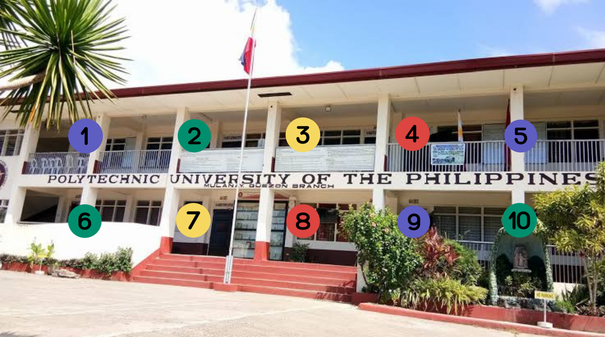 Aerial view of PUP school buildings